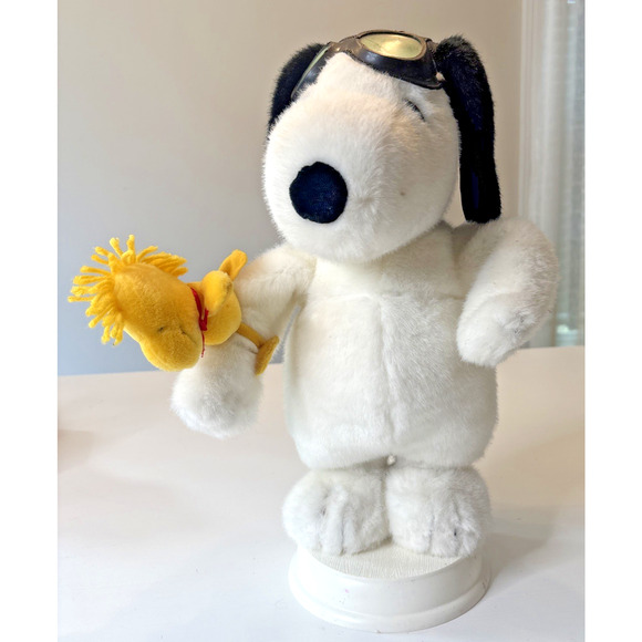 Peanuts Other - Vintage Snoopy Plush with Woodstock World War I Flying Ace with Aviator 17”